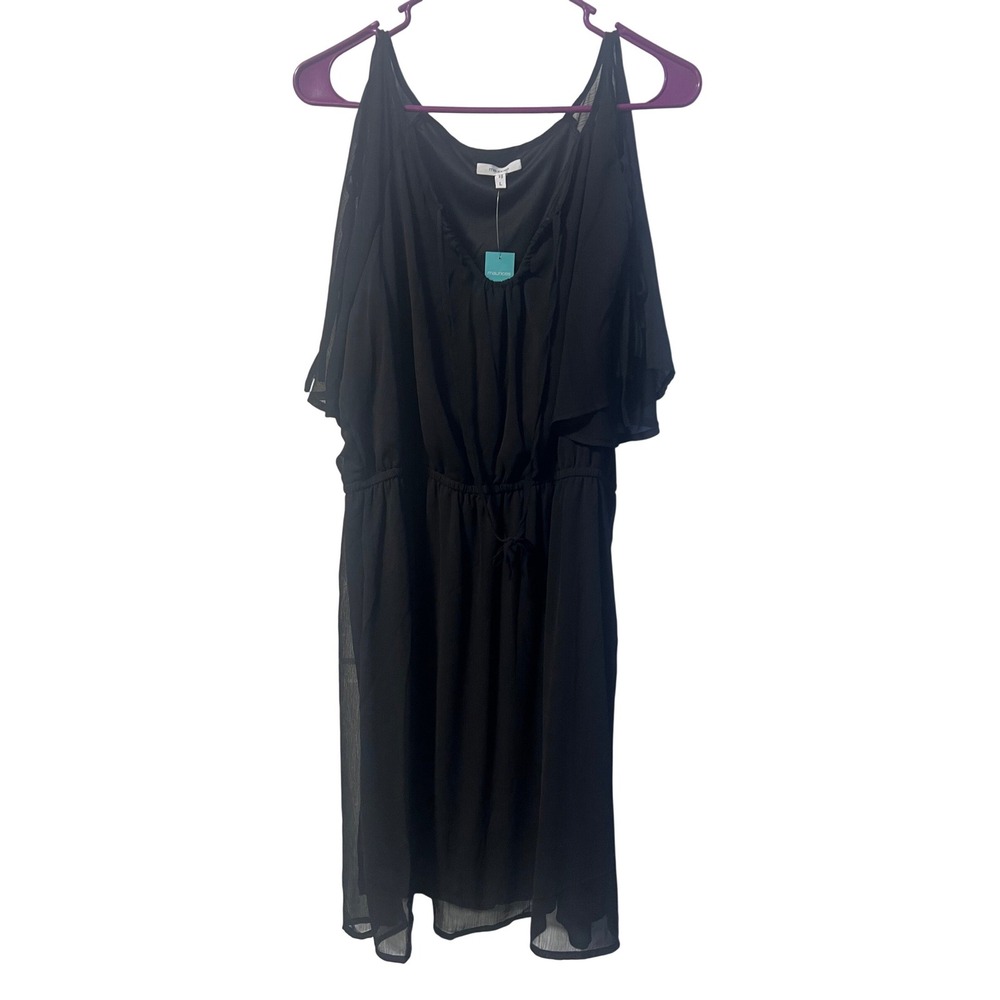 Maurices Cold Shoulder Dress Womens L Black NWT Chiffon